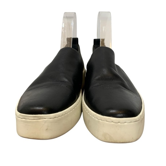 Vince Saxon Sneaker Womens 7.5 Black Slip On Loafer Leather - Picture 5 of 8